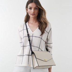 Reiss Alegria Windowpane Check Knitted Sweater